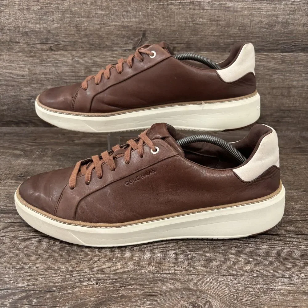 Cole Haan Shoes Men's 12W Brown Leather Low Top Casual Comfort Sneakers C35138